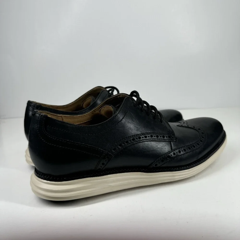 Cole Haan OriginalGrand Men's 8M Black Leather Wingtip Oxford Dress Shoes C24089